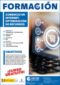 Últimas plazas para el curso gratuito de comercio en internet. Optimización de recursos de CEOE-Cepyme Guadalajara