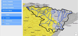 La CHE advierte de la posibilidad de crecidas repentinas en barrancos y pequeños afluentes en la mitad oeste de la Cuenca del Ebro