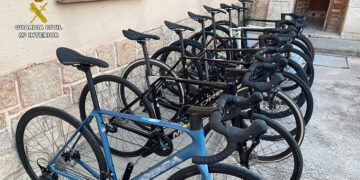 La Guardia Civil de Guadalajara detiene en Saúca a una persona por el robo de 8 bicicletas valoradas en 33.000 euros
