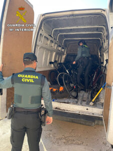 La Guardia Civil de Guadalajara detiene en Saúca a una persona por el robo de 8 bicicletas valoradas en 33.000 euros