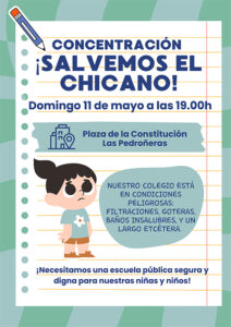 La Plataforma Salvemos El Chicano de Las Pedroñeras vovlerá a concentrarse el domingo 11 de mayo