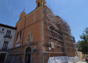 Las obras de restauración de la Virgen de la Luz, con una inversión de 370.000 euros, avanzan ya a pleno rendimiento
