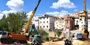 Las obras del nuevo puente de Landete avanzan según los plazos previstos
