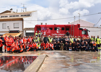 Más de 150 efectivos participan en un simulacro de activación del PLATECAM por accidente aéreo en Villanueva de la Jara