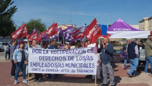 Primera concentración a las puertas de Feracam por la plantilla del Ayuntamiento de Tarancón