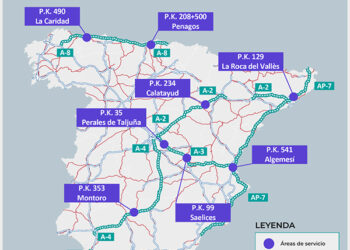 Transportes instalará una estación de recarga eléctrica ultrarrápida para coches en la A-3 en Saelices