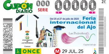 La ONCE dedicará el cupón del 29 de julio a la Feria Internacional del Ajo de Las Pedroñeras 2025