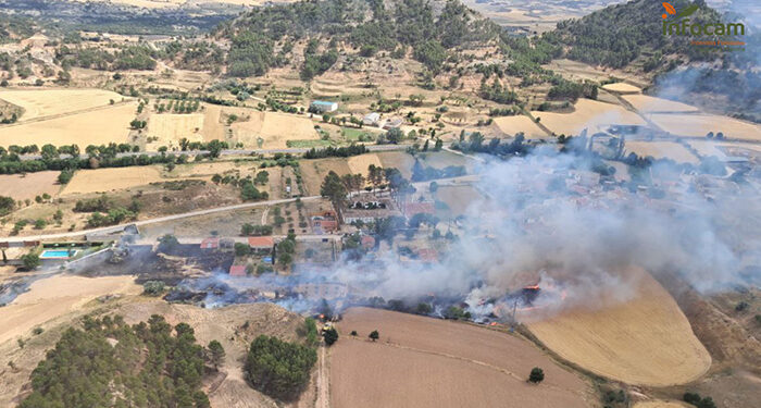 Controlado un incendio de pastizal en Gascueña tras la intervención de medios aéreos y terrestres