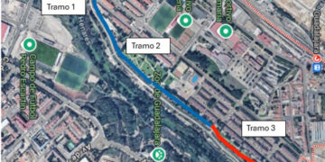 Corte temporal del camino junto al río Henares por los trabajos de limpieza y saca de madera