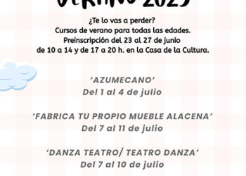 El lunes, se abre la preinscripción en los Cursos de Verano de Azuqueca 2025