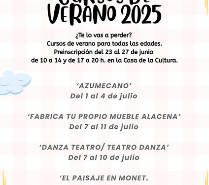El lunes, se abre la preinscripción en los Cursos de Verano de Azuqueca 2025