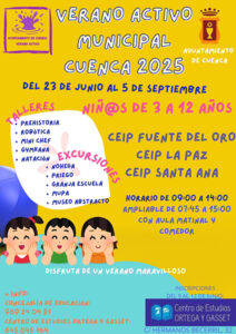 El plazo de matriculación para las Escuelas de Verano del Ayuntamiento de Cuenca será del 9 al 12 de junio