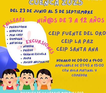 El plazo de matriculación para las Escuelas de Verano del Ayuntamiento de Cuenca será del 9 al 12 de junio
