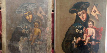 Inaugurada la restauración de un lienzo de San Antonio de Padua de principios del s. XVIII en Mota del Cuervo