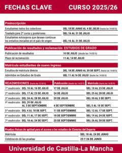 La UCLM abre el 18 de junio la preinscripción en estudios de grado para el curso 2025-2026