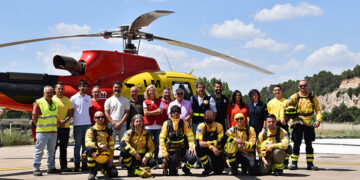 La base helitransportada de Albendea ya tiene disponibles dos helicópteros B3 para la extinción de incendios