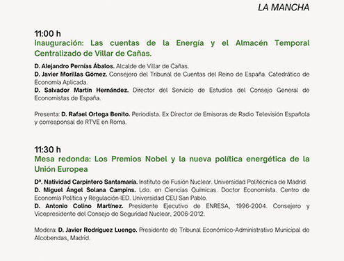 Villar de Cañas acoge una jornada sobre medio ambiente y energía con destacados ingenieros nucleares, economistas, políticos y periodistas 1 Villar de Cañas acoge una jornada sobre medio ambiente y energía con destacados ingenieros nucleares, economistas, políticos y periodistas