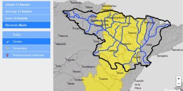La AEMET advierte de lluvias intensas en la zona norte de Guadalajara