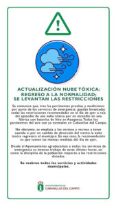 Cabanillas del Campo recupera la normalidad tras el paso de la nube tóxica