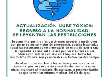 Cabanillas del Campo recupera la normalidad tras el paso de la nube tóxica