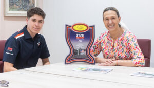 Guarinos recibe a Luis Miguel López, joven promesa del motociclismo alcarreño