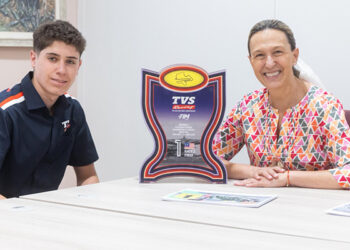Guarinos recibe a Luis Miguel López, joven promesa del motociclismo alcarreño