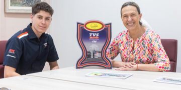 Guarinos recibe a Luis Miguel López, joven promesa del motociclismo alcarreño