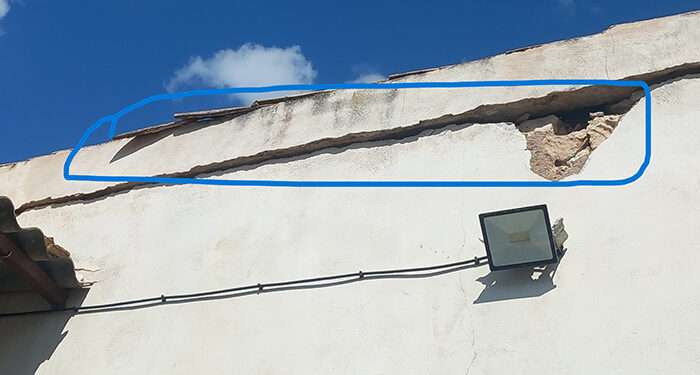 Un rayo causa daños en la ermita de San Isidro 1 Un rayo causa daños en la ermita de San Isidro