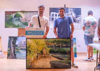 Una bella vista de la Fuente de los Muertos, ganadora del XXII Concurso de Pintura Rápida ‘Villa de Trillo’