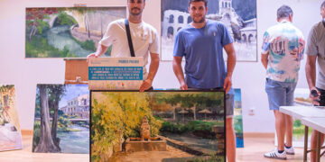 Una bella vista de la Fuente de los Muertos, ganadora del XXII Concurso de Pintura Rápida ‘Villa de Trillo’