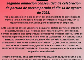 El PP en el Ayuntamiento de Cuenca denuncia el abandono del equipo socialista a los clubes deportivos en la pretemporada