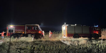 Los bomberos del Ayuntamiento de Cuenca, junto a agricultores de Mohorte, sofocan dos incendios