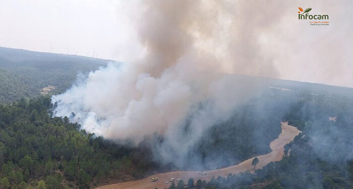 Extinguido el incendio forestal en Enguídanos tras casi 24 horas de trabajos 1 Más de 60 efectivos luchan contra el fuego en un incendio en Enguídanos