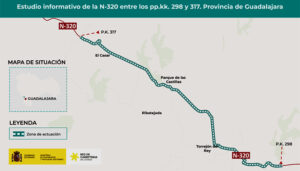 Transportes licita por un millón de euros la redacción del estudio informativo para mejorar la carretera N-320 entre Cabanillas del Campo y El Casar