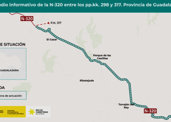 Transportes licita por un millón de euros la redacción del estudio informativo para mejorar la carretera N-320 entre Cabanillas del Campo y El Casar