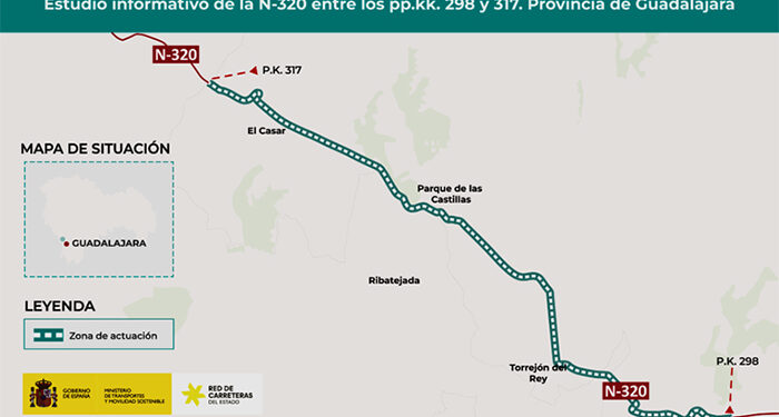 Transportes licita por un millón de euros la redacción del estudio informativo para mejorar la carretera N-320 entre Cabanillas del Campo y El Casar