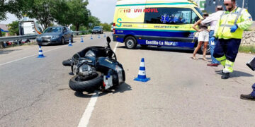 Un motorista resulta herido tras colisionar con un camión en el Polígono Los Palancares de Cuenca