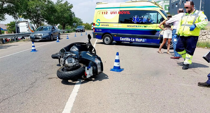 Un motorista resulta herido tras colisionar con un camión en el Polígono Los Palancares de Cuenca 1 Un motorista resulta herido tras colisionar con un camión en el Polígono Los Palancares de Cuenca