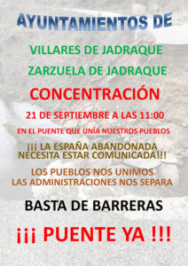 Aislados y Olvidados Zarzuela y Villares de Jadraque anuncian una concentración tras seis meses sin el puente que los unía