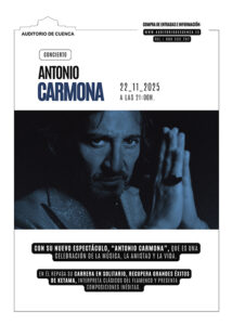 Antonio Carmona llega al Auditorio de Cuenca con un concierto único el 22 de noviembre