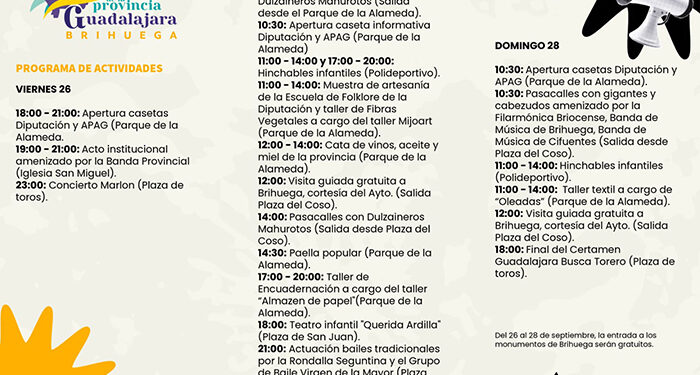 El Día de la Provincia 2025 llenará Brihuega de actividades durante todo el próximo fin de semana 1 El Día de la Provincia 2025 llenará Brihuega de actividades durante todo el próximo fin de semana