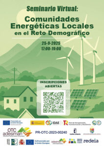 El Territorio ADESIMAN acoge un seminario virtual sobre el papel de las Comunidades Energéticas Locales en el reto demográfico