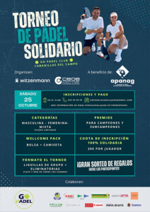 El torneo de pádel solidario de Witzenmann y CEOE-Cepyme Guadalajara a beneficio de APANAG tendrá lugar el próximo 25 de octubre 2 El torneo de pádel solidario de Witzenmann y CEOE-Cepyme Guadalajara a beneficio de APANAG tendrá lugar el próximo 25 de octubre