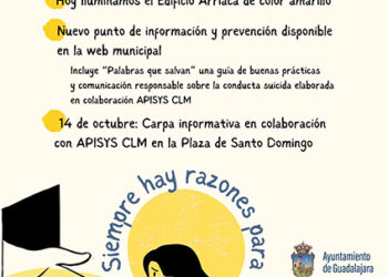 Guadalajara ilumina el edificio Arriaca de amarillo en el Día Mundial para la Prevención del Suicidio