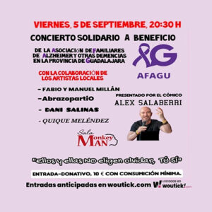 La Sala Monkey Man será escenario de un concierto benéfico por el Alzheimer en Guadalajara