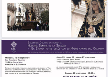 La V. H. de Ntra. Sra. de la Soledad (vulgo de ‘San Agustín’) celebra del 25 al 29 de septiembre sus solemnes cultos 10 La V. H. de Ntra. Sra. de la Soledad (vulgo de ‘San Agustín’) celebra del 25 al 29 de septiembre sus solemnes cultos