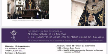 La V. H. de Ntra. Sra. de la Soledad (vulgo de ‘San Agustín’) celebra del 25 al 29 de septiembre sus solemnes cultos