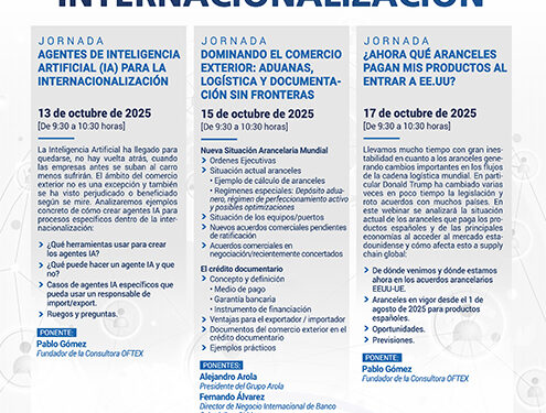 Tres nuevas jornadas virtuales de comercio exterior organizadas por CEOE-Cepyme Guadalajara tendrán lugar durante el mes de octubre 1 Tres nuevas jornadas virtuales de comercio exterior organizadas por CEOE-Cepyme Guadalajara tendrán lugar durante el mes de octubre