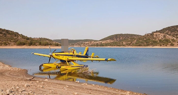 Un avión de extinción sufre un accidente sin consecuencias para el piloto durante las labores contra el incendio de Luzaga 1 Un avión de extinción sufre un accidente sin consecuencias para el piloto durante las labores contra el incendio de Luzaga