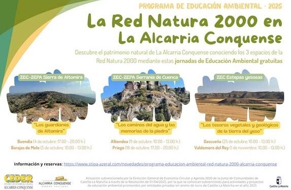 CEDER Alcarria Conquense llevará a cabo durante el mes de octubre seis jornadas de educación medioambiental